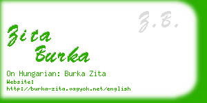 zita burka business card